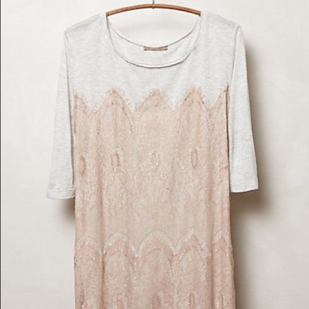 Anthropologie Bordeaux Marion Lace overlay top